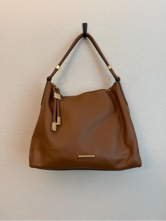 Michael Kors Handbags - Michael Kors tan Kensington pebbled Braided-Handle shoulder with Gold Accents